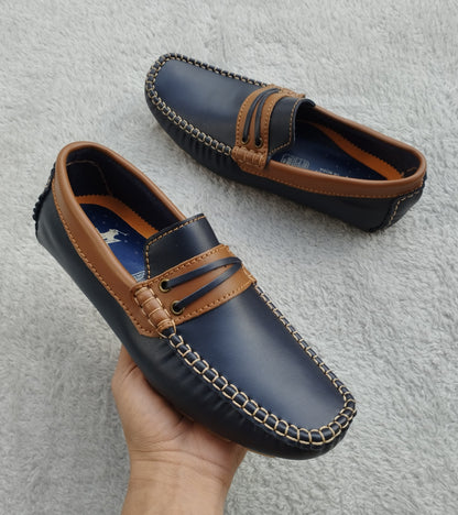 Mocasín 204 Azul x Miel