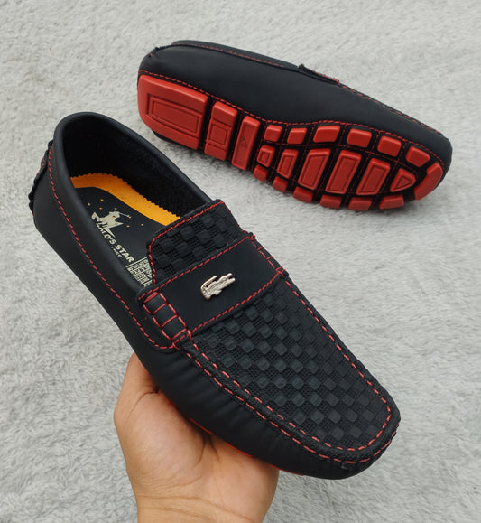 Mocasín 213 Negro x Rojo rep