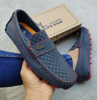 Mocasín 213 Azul x Rojo Rep