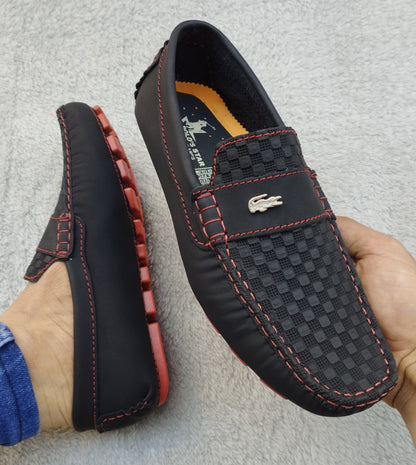 Mocasín 213 Negro x Rojo rep