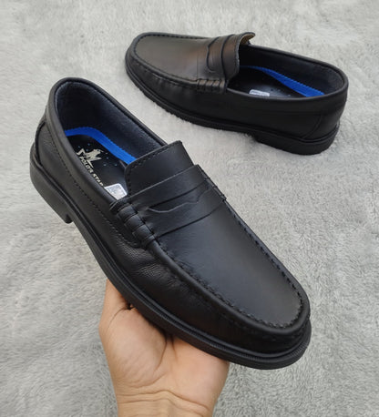 Mocasín Clásico Negro Cuero